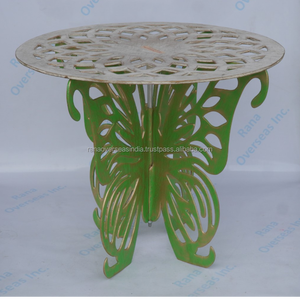 Table d'appoint artistique en aluminium, pieds inspirés des papillons, fabrication artisanale, mobilier moderne et élégant en métal, design raffiné pour les espaces de vie - Product Image 5