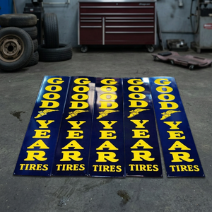 Panneau rectangulaire vintage publicitaire décoratif en émail avec impression numérique personnalisée pour pneus Goodyear NEXHUB - Product Image 2