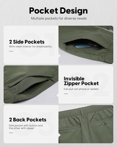 Shorts de sport décontractés pour hommes, personnalisables avec logo, écologiques, en Spandex/Polyester, séchage rapide et respirants - Product Image 5
