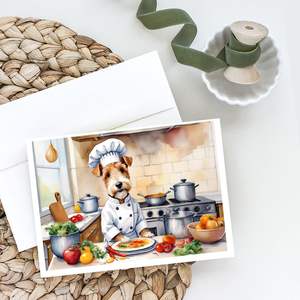 Fox Terrier the Chef Whimsical A7 Tamaño 5x7 Tarjetas de notas en blanco Paquete de 8 tarjetas de felicitación con sobres - Product Image 2