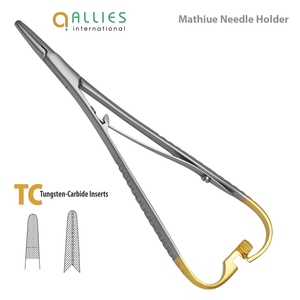 Portaagujas quirúrgico Mathiue de acero inoxidable para sutura de precisión, en oferta. - Product Image 2
