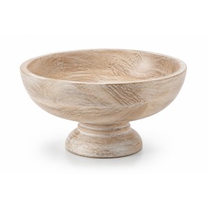 Bol sur piétement en bois de manguier artisanal en gros |   Vaisselle en chêne patiné - Product Image 1
