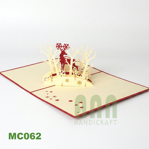 การ์ดเชิญลายกวางป๊อปอัพแบบ3D พิมพ์ลายได้ตามต้องการกระดาษปั๊มร้อนทนทานของที่ระลึกคริสต์มาสวันเกิดเวียดนามโอกาสความรัก - Product Image 2