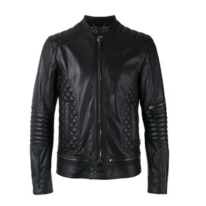 Veste matelassée tendance en cuir de mouton pour homme en manteau de grande taille de couleur marron chaud avec logo de marque de distributeur personnalisé Plain Technique - Product Image 3