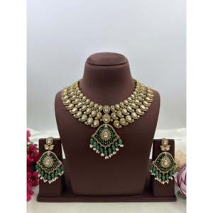 Vedika Premium Victorian Gold Plated <b>Pearl</b> Necklace & Earring <b>Set</b> for Bridal - Product Image 5
