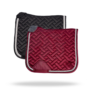 Tapis de selle de dressage avec cristaux, extérieur en coton respirant et rembourrage en polyester pour l'équitation et l'équipement équestre - Product Image 1