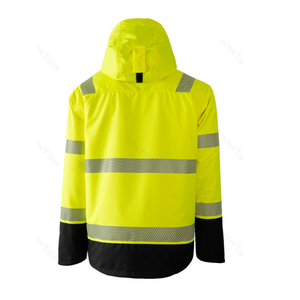 เสื้อแจ็คเก็ตแบบมีฮู้ดสะท้อนแสงสำหรับงานรักษาความปลอดภัย กันน้ำ มองเห็นได้ชัดเจน สั่งทำได้โดยตรงจากโรงงาน - Product Image 3
