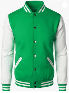 Blouson Bomber Varsity Personnalisé en Toile Brodé Solide avec Col Montant, Idéal pour l'Hiver, Style Baseball, Nom/Numéro Personnalisable - Product Image 1