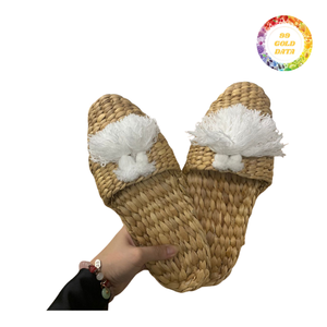 New Trend Water Hyacinth <b>Slippers</b> Modern Seagrass <b>Slippers</b> For Beach Wear And Summer Vacation Events Bulk - Product Image 3