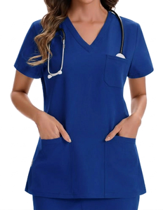 Nursing Uniform <b>Scrub</b> Tops Hospital Nurse Beauty Dental Salon Work <b>Clothes</b> Custom LOGO Unisex 4-Way Stretch Breathable Quick - Product Image 4