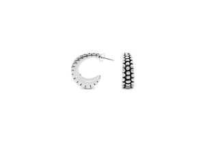 ต่างหูแบบห่วงรูปตัว C ลายจุดสองแถว - Product Image 1