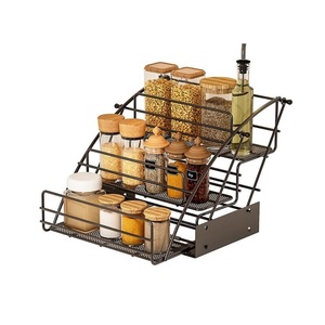 Luxury <b>Kitchen</b> Spice Rack Organizer Shape Gold Metal Storage Shelf For Seasoning Bottles & Oil Jars Space Saving <b>Pantry</b> Stand - Product Image 2