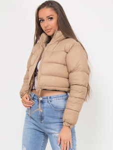 Chaqueta corta acolchada de invierno personalizada para mujer, ropa informal premium para mujer, a prueba de viento, con cierre de cremallera y bolsillos laterales, chaquetas para mujer - Product Image 6