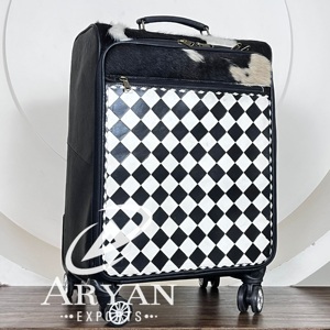 Nouvelle valise de voyage d'affaires multifonctionnelle en cuir de vache véritable, style occidental, faite à la main, pour bagages à roulettes - Product Image 1