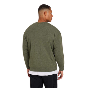 เสื้อสเวตเชิ้ตสีเขียวมะกอกสำหรับผู้ชาย แขนยาว สไตล์ลำลอง สตรีทแวร์ ผ้าฝ้ายฟลีซ คอกลม รับสกรีนโลโก้ - Product Image 2