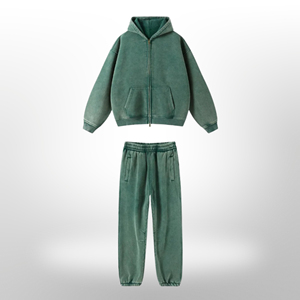 Ensemble de survêtement athlétique 2 pièces pour homme : sweat à capuche court zippé uni et pantalon de survêtement large - Product Image 4