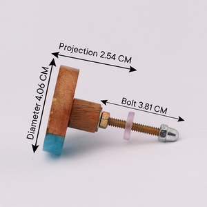 Boutons de commode en bois faits à la main, bleus, ronds, pour armoires, poignées de porte, tirants de tiroir, vente en gros, lot en vrac - Product Image 2