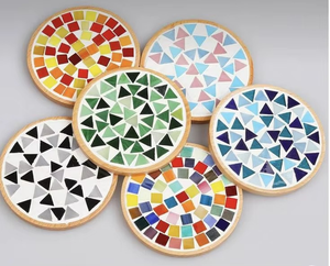 Juego de Posavasos de Mosaico Hechos a Mano TCE, Vajilla Decorativa Premium, Posavasos Resistentes al Calor para Hogar, Oficina, Regalo y Suministro al por Mayor - Product Image 4