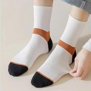 Chaussettes de sport pour hommes, blanches, orange, noires, épaisses, en polyamide respirant, pour la saison estivale - Product Image 6