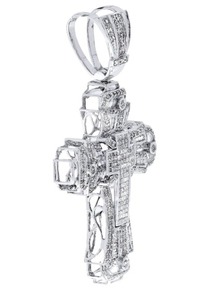 Pendentif Hip Hop personnalisé en argent 925, style streetwear glacé, avec diamants taille brillant, breloques croix personnalisées - Product Image 3