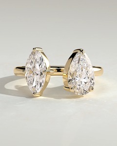 Anillo de compromiso Velentora Marquise y Pear Toi et Moi con diamantes cultivados en laboratorio, certificado por IGI - Product Image 1