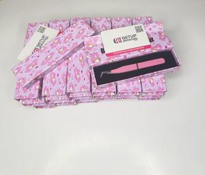 GETUP BROSONS Pink Eyelash Tweezers Stainless Steel Precision Tool <b>Box</b> Packaging - Product Image 1