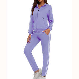 Conjunto de Ropa Deportiva Cálida de Color Sólido para Hombre y Mujer, Conjuntos de Ropa de Otoño e Invierno para Mujer, Sudadera con Cierre y Cuello Alto, Pantalones, Conjuntos Deportivos Cálidos - Product Image 3