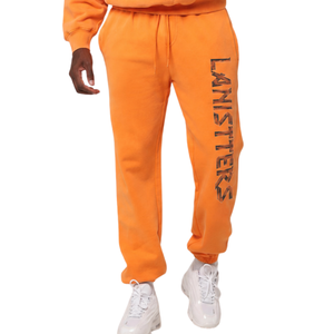 Customized <b>Mens</b> Vertical Print Fleece <b>Trousers</b> Relaxed Fit <b>Drawstring</b> Waist Cuffed Streetwear Jogger Pants OEM Clothing Supplier - Product Image 5