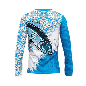 Camisetas de pesca transpirables sublimadas con protección, ropa de pesca de alta calidad, camisetas de pesca para hombre, calidad económica - Product Image 5
