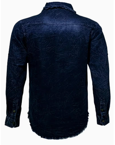 Chemise en jean respirante pour homme TRIBON SPORTS, coupe ajustée, manches longues, décontractée, boutonnée, en coton, pour usage quotidien, logo personnalisé OEM ODM - Product Image 6