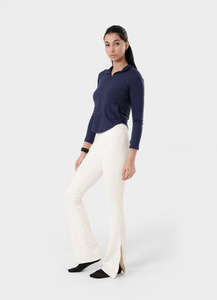 High Waist Full Length <b>Flared</b> Leg Yoga <b>Leggings</b> Plus Size Spandex Cotton Elastic Waist Women Pants Solid Color Simple Style - Product Image 5
