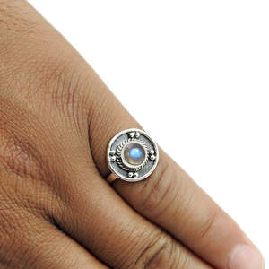 Popular Design 925 Sterling Silver <b>Ring</b> With Round Cut <b>Labradorite</b> Gemstone Bohemian <b>Ring</b> Handmade Silver Jewelry Exporter - Product Image 5