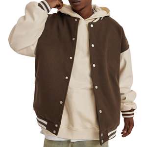 เสื้อแจ็คเก็ตเบสบอลสไตล์สตรีทแวร์สำหรับฤดูใบไม้ร่วงและฤดูหนาว แจ็คเก็ตบอมเบอร์แบบวาร์ซิตี้ ไซส์พลัส ไหล่กว้าง เสื้อแจ็คเก็ตสำหรับเล่นกีฬา - Product Image 1