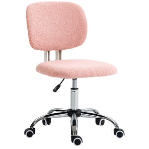 Sedia da Ufficio Girevole Senza Braccioli in Tessuto Felpato con Altezza Regolabile e Ruote Girevoli - Product Image 1