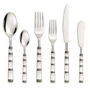 Juego de cubiertos metálicos clásicos con diseño de mango de piña ornamentado, cuchara, tenedor y cuchillo resistentes al óxido, vajilla para bodas - Product Image 6