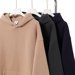 Pull-over unisexe surdimensionné à col rond, couleur unie, en coton French Terry, décontracté, avec poche, respirant, 400g, pour l'hiver - Product Image 6