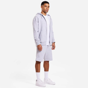 Conjunto de Sudadera con Capucha y Cremallera Gris para Hombre, Corte Regular, Algodón French Terry, Pantalones Cortos y Chaqueta Casuales, Resistentes al Viento y Transpirables para Invierno - Product Image 2