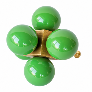 Pomo de Gabinete de Resina Verde Premium y Madera Natural |   Tirador Decorativo Brillante para Muebles, Herraje para Cajones y Armarios - Product Image 1