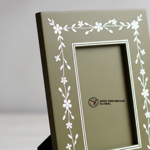 Cadre photo en os incrusté, fait main, de luxe, pour décoration de table, cadre en bois décoratif, incrustation traditionnelle indienne - Product Image 3