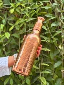 ขวดน้ำทองแดงล้วนมาใหม่ทำด้วยมือขวดน้ำทองแดงตอก1ลิตรสุขภาพอายุรเวท - Product Image 3