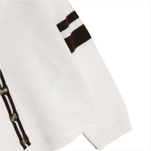 Cardigan blanc à col en V pour homme Tiki Taka Sports, de haute qualité, tendance, patchwork, dentelle, laine/nylon, vêtements d'hiver, manches longues, simple - Product Image 3