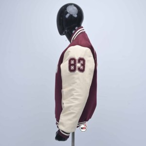 Best Selling <b>Mens</b> Baseball Varsity <b>Jacket</b> <b>Men's</b> Maroon Cream Embroidered <b>Letter</b> E Front Autumn Wear Preppy Style Baseball <b>Jacket</b> - Product Image 4