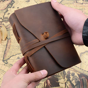 High Quality Crazy Horse Leather Cover <b>A5</b> Top Layer Cowhide <b>Notebook</b> Retro Travel Journal 100 Sheets Gift Planner - Product Image 2