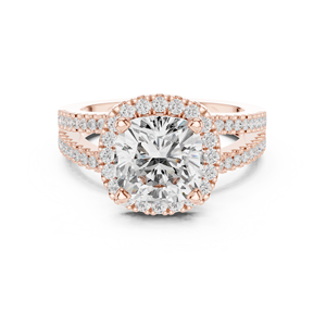 Split Shank 14K Yellow Gold Classic <b>Cushion</b> Cut Halo Engagement <b>Ring</b> IGI Certified Lab Grown Diamond Anniversary <b>Wedding</b> Gifts - Product Image 5