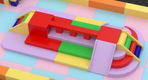 Juego de Plástico Colorido para Jugar en Interiores con Bloques de Construcción y Cuadrícula Numerada para Área de Juegos Infantiles - Product Image 4