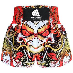 Shorts de Muay Thai unisexes de qualité supérieure, imprimés en sérigraphie, respirants, 100% polyester, avec motif Dragon Tigre, logo personnalisé pour le kickboxing - Product Image 2