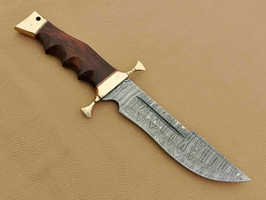 มีดล่าสัตว์ LEGACY BLADES เหล็กดามัสกัสเกรดอุตสาหกรรม ปลายมีดแบบ Drop Point ด้ามไม้ ใบมีดแบบ Fixed Blade ขอบตรง ทำด้วยมือ - Product Image 4