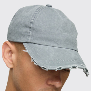 Gorra de Béisbol Vintage de Algodón Lavado Gris, Estilo Desgastado, sin Estructura, con Borde Deshilachado, Visera para el Sol, para Hombre y Mujer - Product Image 5