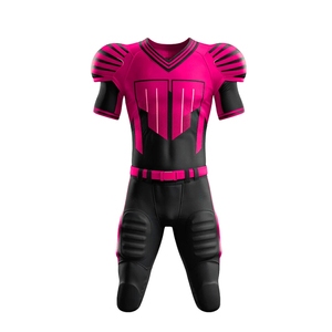 Camiseta de Fútbol Americano Personalizada para Hombre, Color Rosa y Negro, Sublimada, Cuello en V, Manga Corta, Malla Transpirable, Uniforme Ajustado - Product Image 2