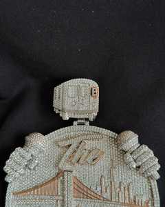 Custom Baguette Moissanite <b>Name</b> Pendant Hip Hop Style Iced Diamond Number Initial Letter Rhodium Plated 925 Silver <b>Chain</b> Jewelry - Product Image 2